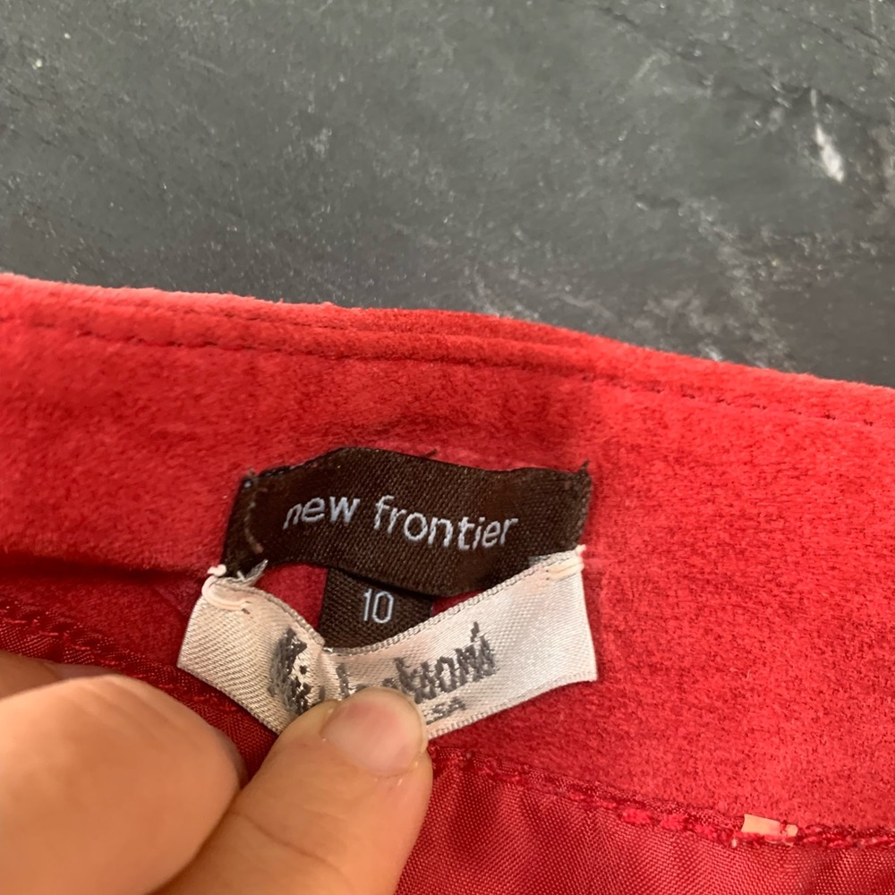 New Frontier suede leather A-Line Skirt SZ10 - Picture 3 of 10